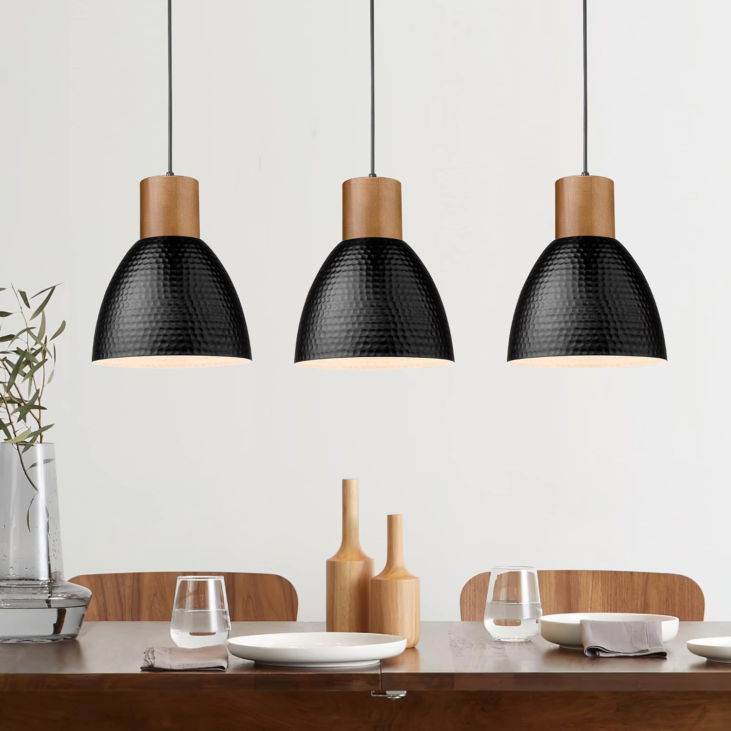 Modern Black Pendant Light — Small