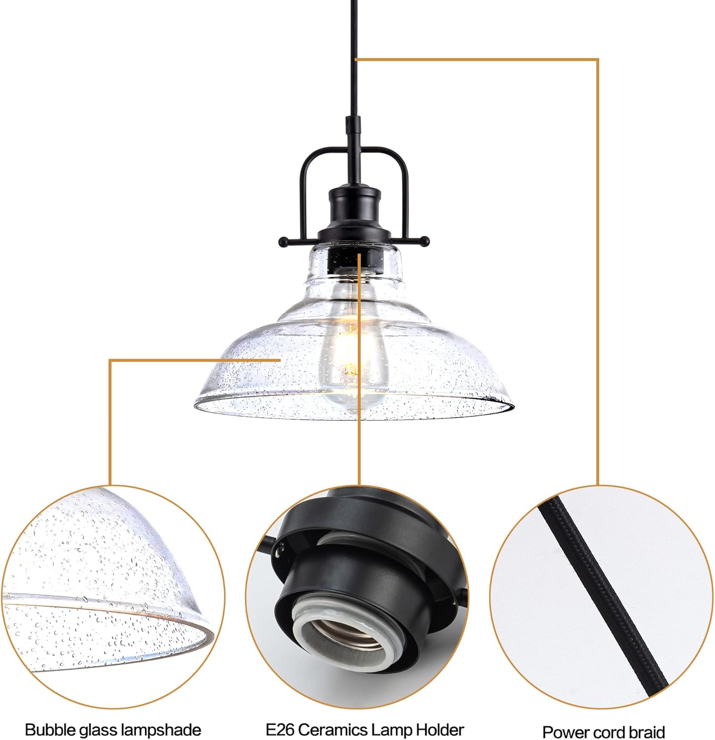 Adjustable Black Pendant Light - View 9