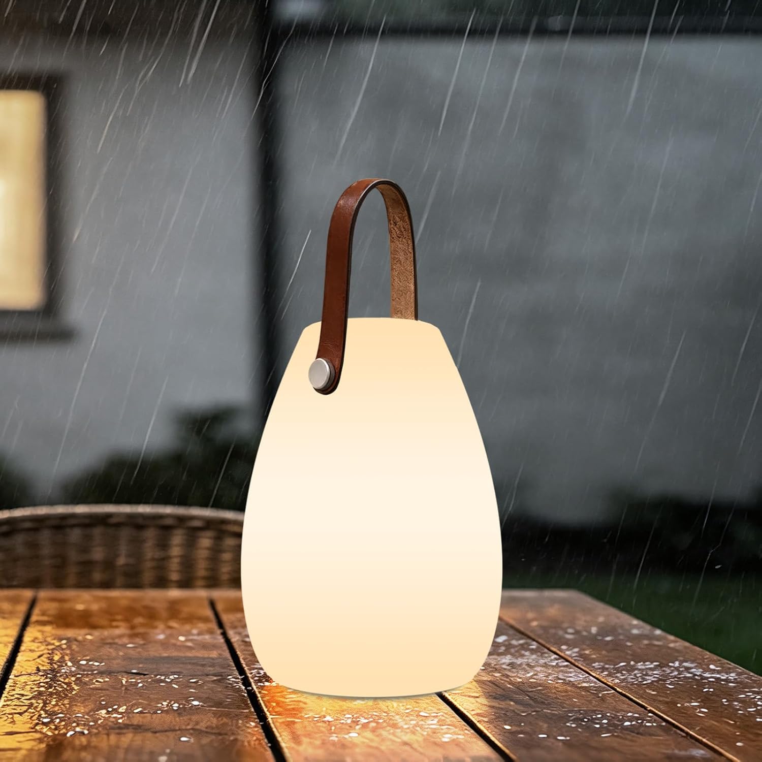 Cordless White Table Lamp — White/M/B