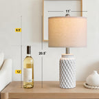Farmhouse Beige Bedside Lamp — 20.5" - View 3
