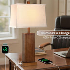 USB Charging Farmhouse Beige Table Lamp — 27.5" - View 5