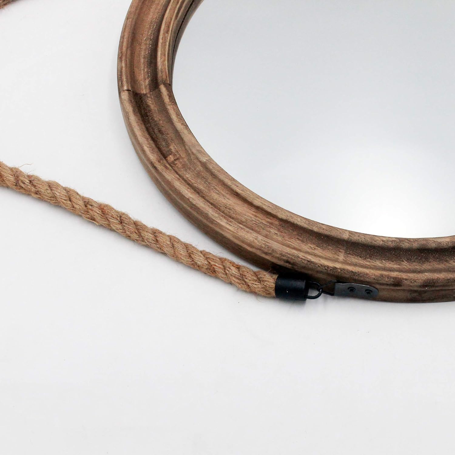 Round Farmhouse Wood Mirror — 16.2" - View 5