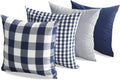 Boho Beige Throw Pillow Cover — 18" — Navy