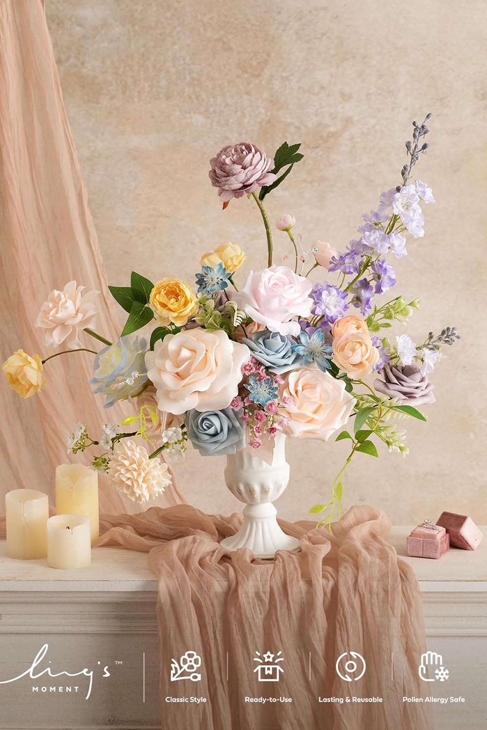 Luxe Beige Artificial Plant - View 2