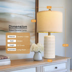 Farmhouse Beige Bedside Lamp — 20.75" - View 3