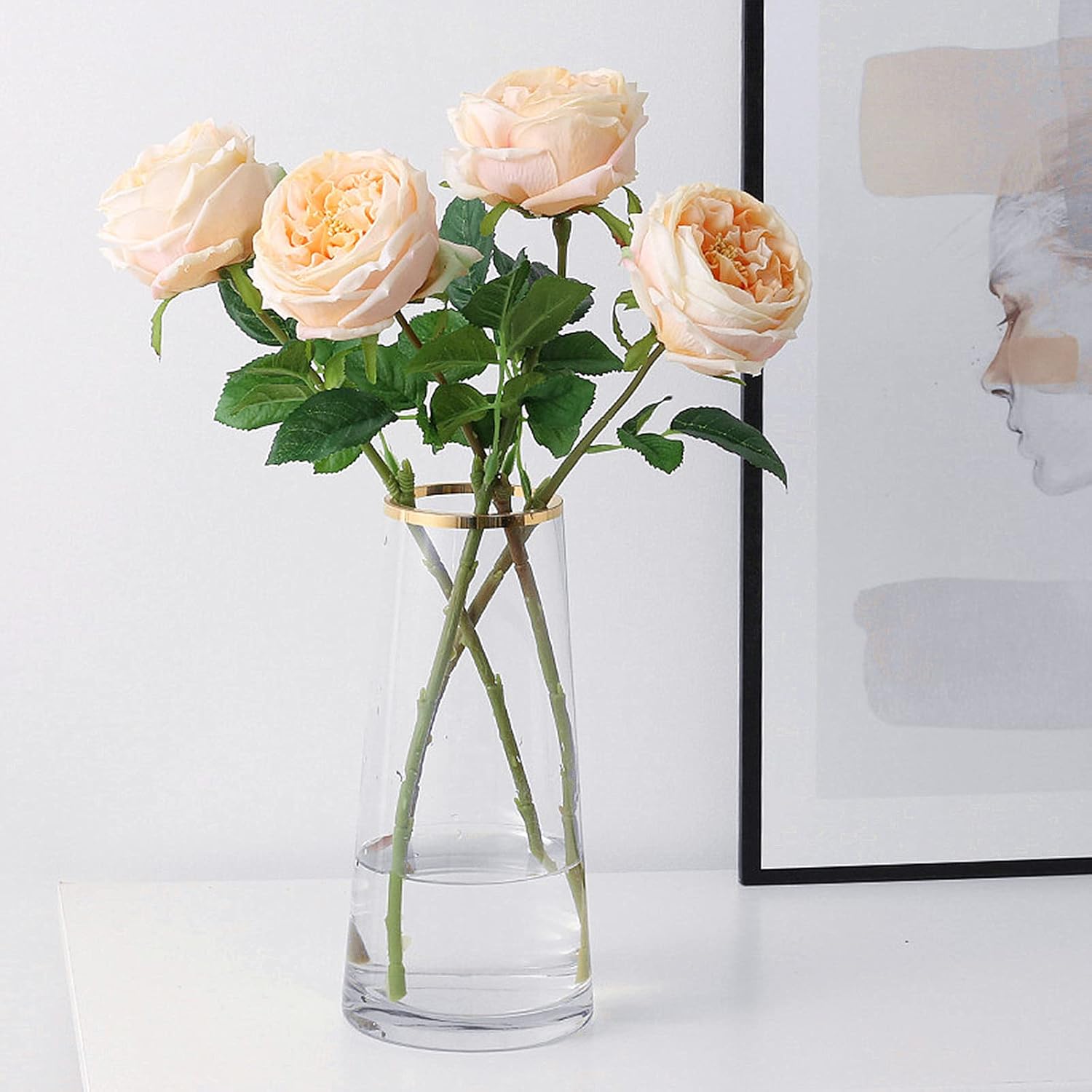 Gold Artificial Flowers — 4 PCS