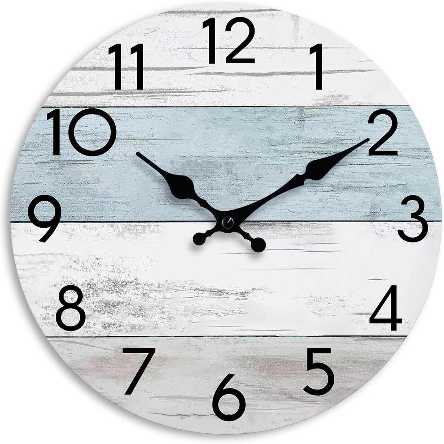 Battery Operated Farmhouse Blue Wall Clock — 8" — A_blue
