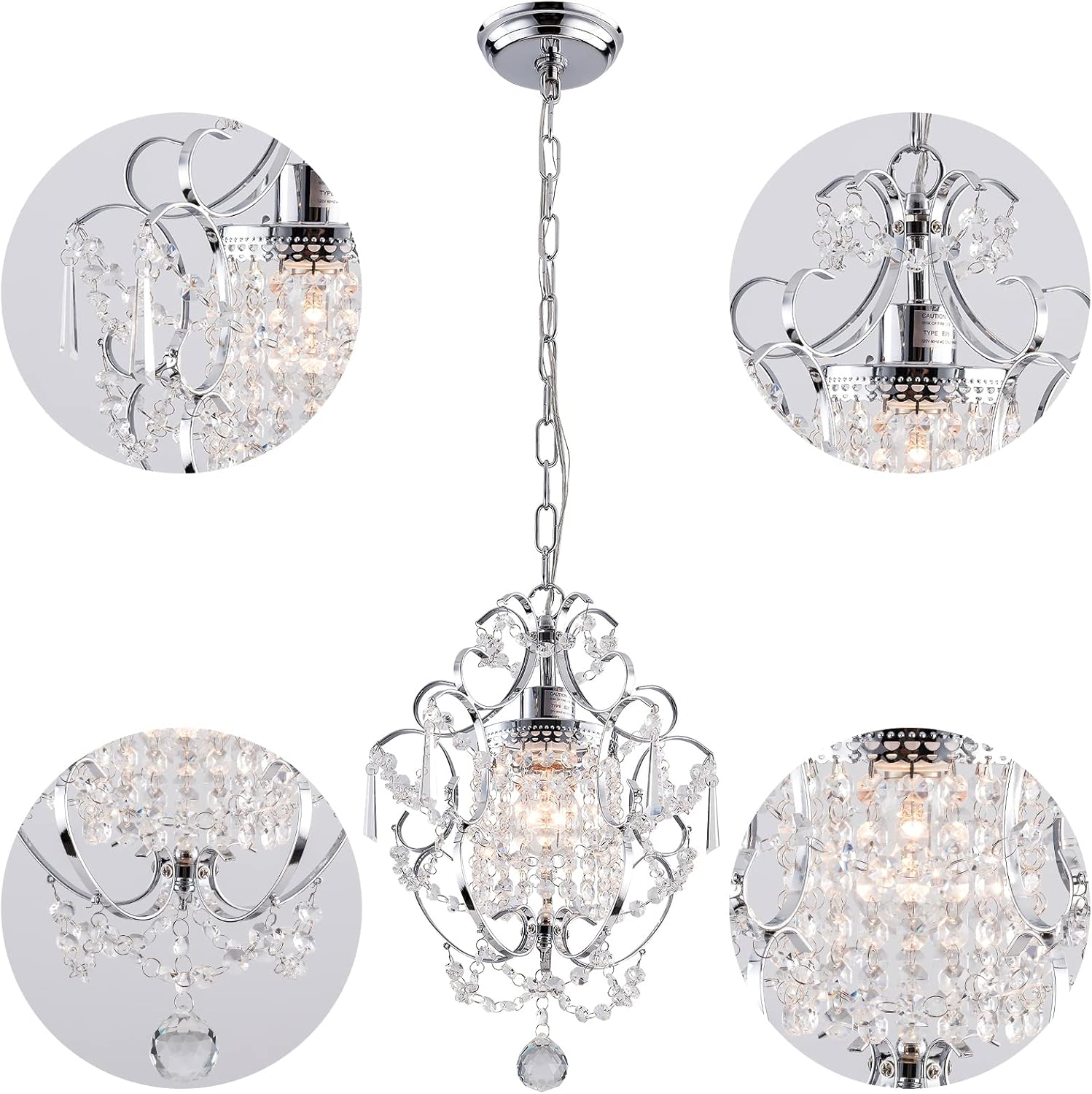 Farmhouse Gold Chandelier — 1-Light - View 7