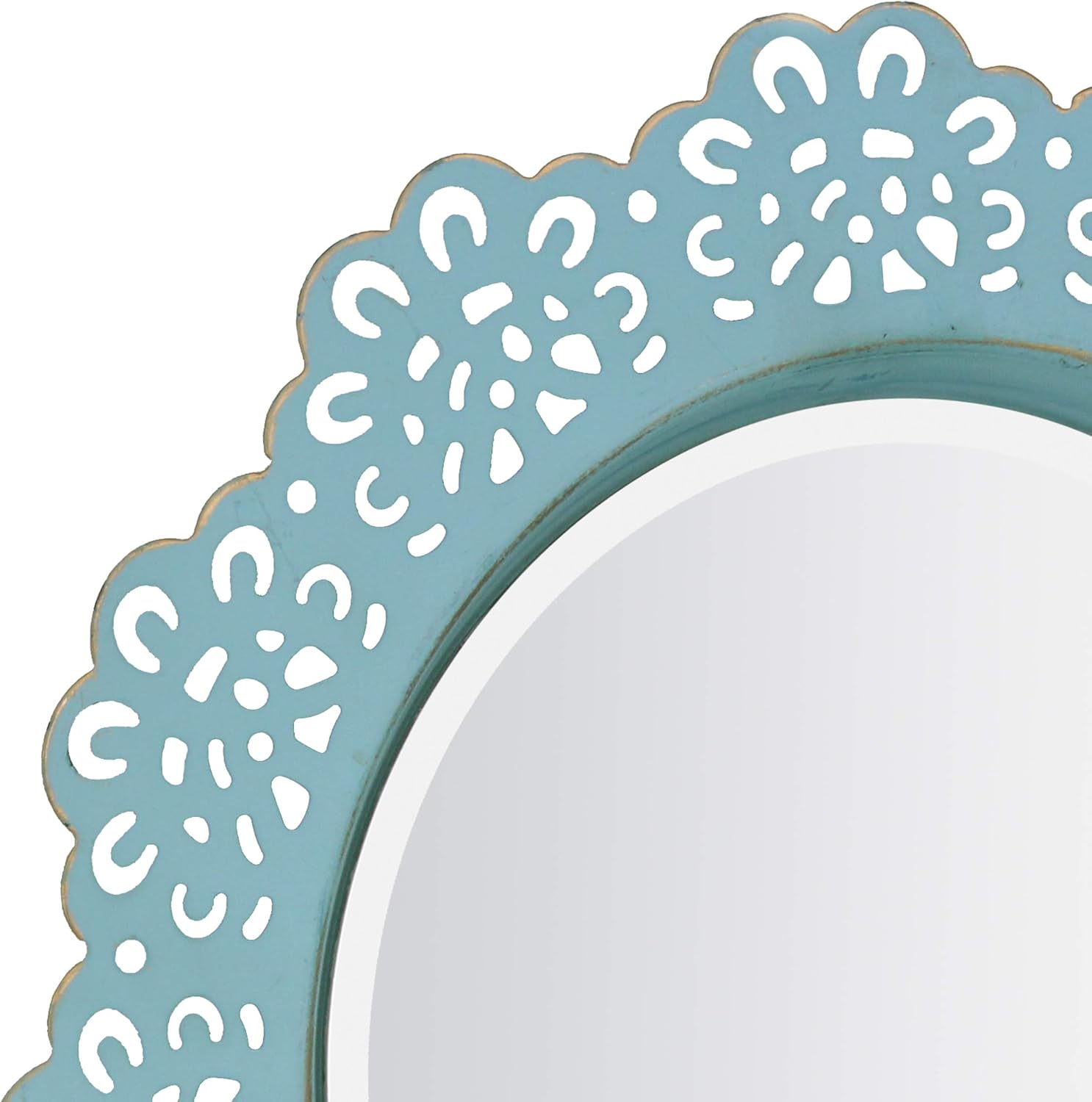 Round Farmhouse Blue Wall Mirror — 12.5" - View 5