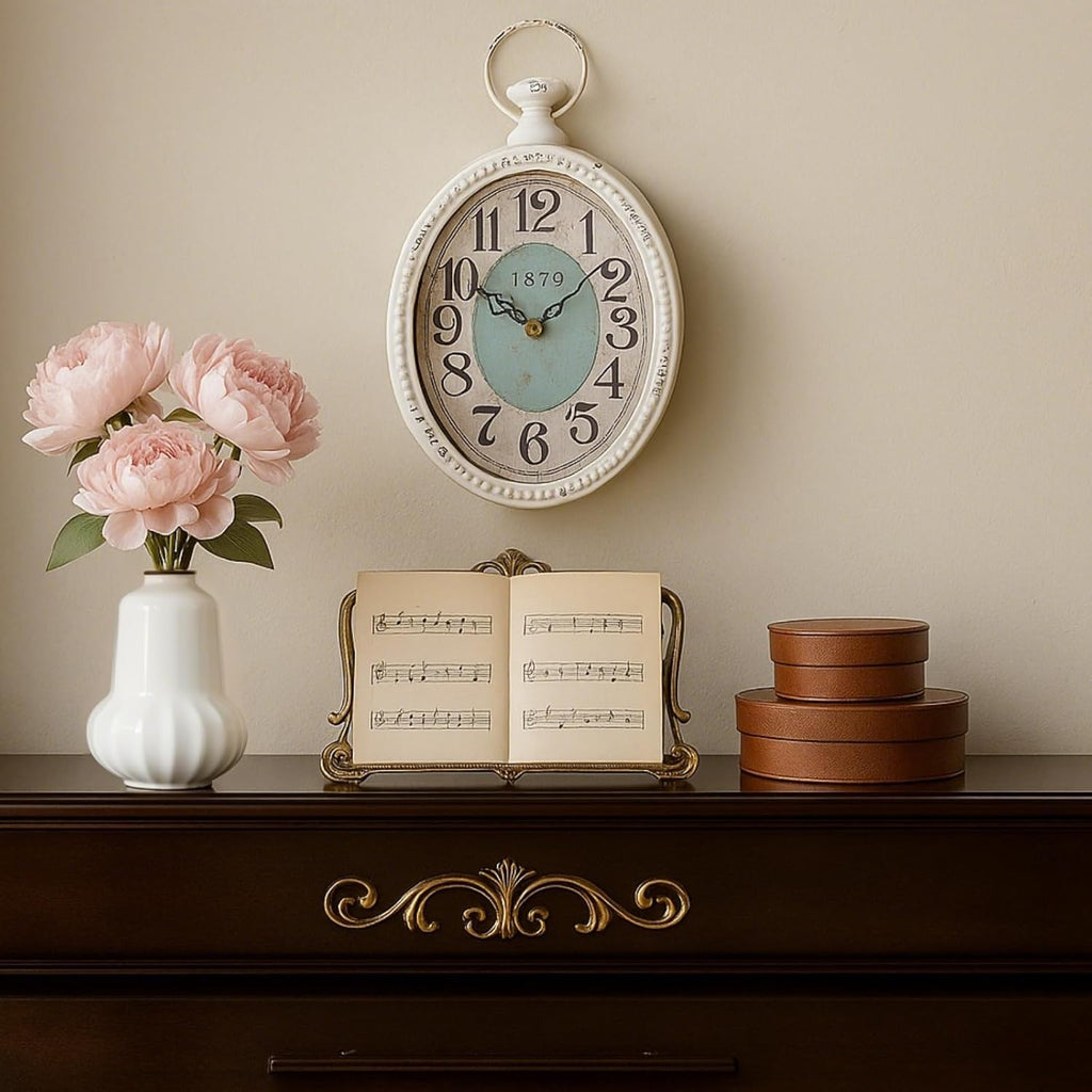 Battery Operated Farmhouse Wall Clock — 11.2" - View 6