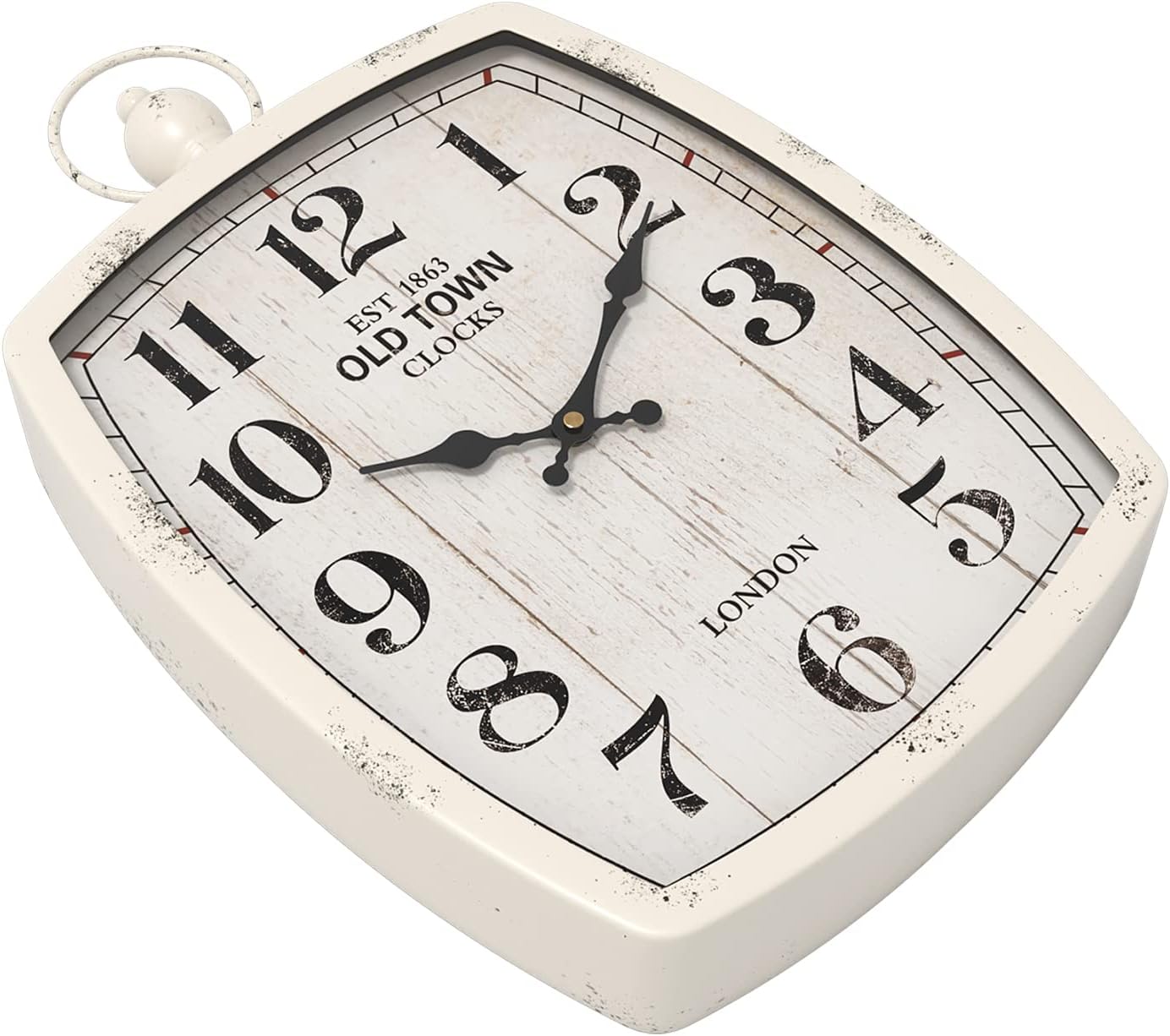 Battery Operated Farmhouse Black Wall Clock — 15.5" - View 2