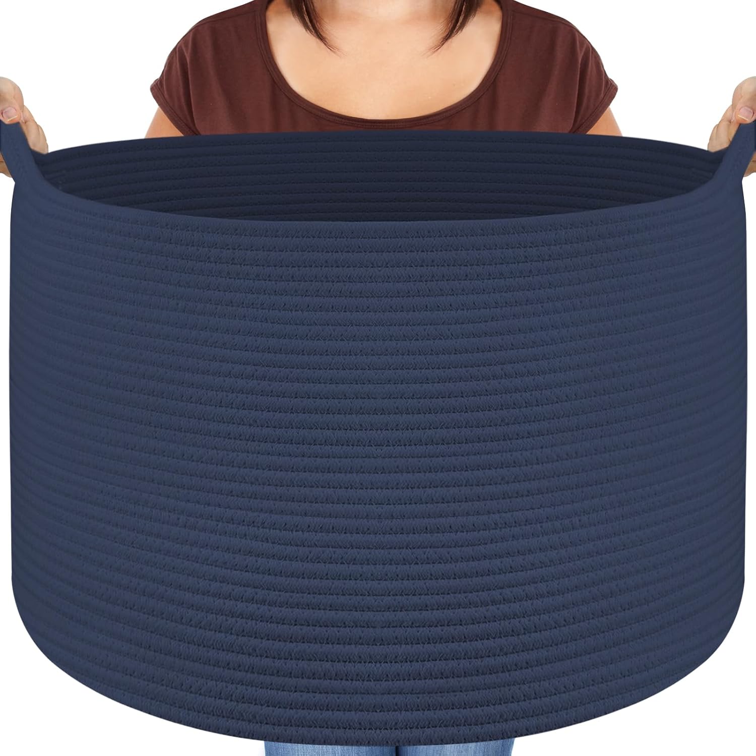 Boho Blue Throw Pillow — 22" — Dark Blue