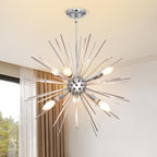 Modern Metal Chandelier — 6-Light - View 10