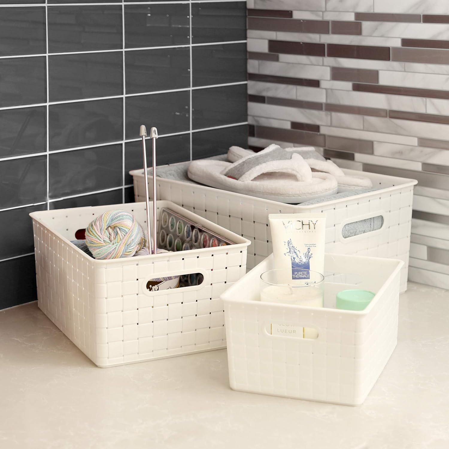 Rectangular Black Storage Basket - View 4