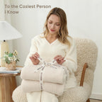Knit Beige Throw Pillow — 50" - View 5