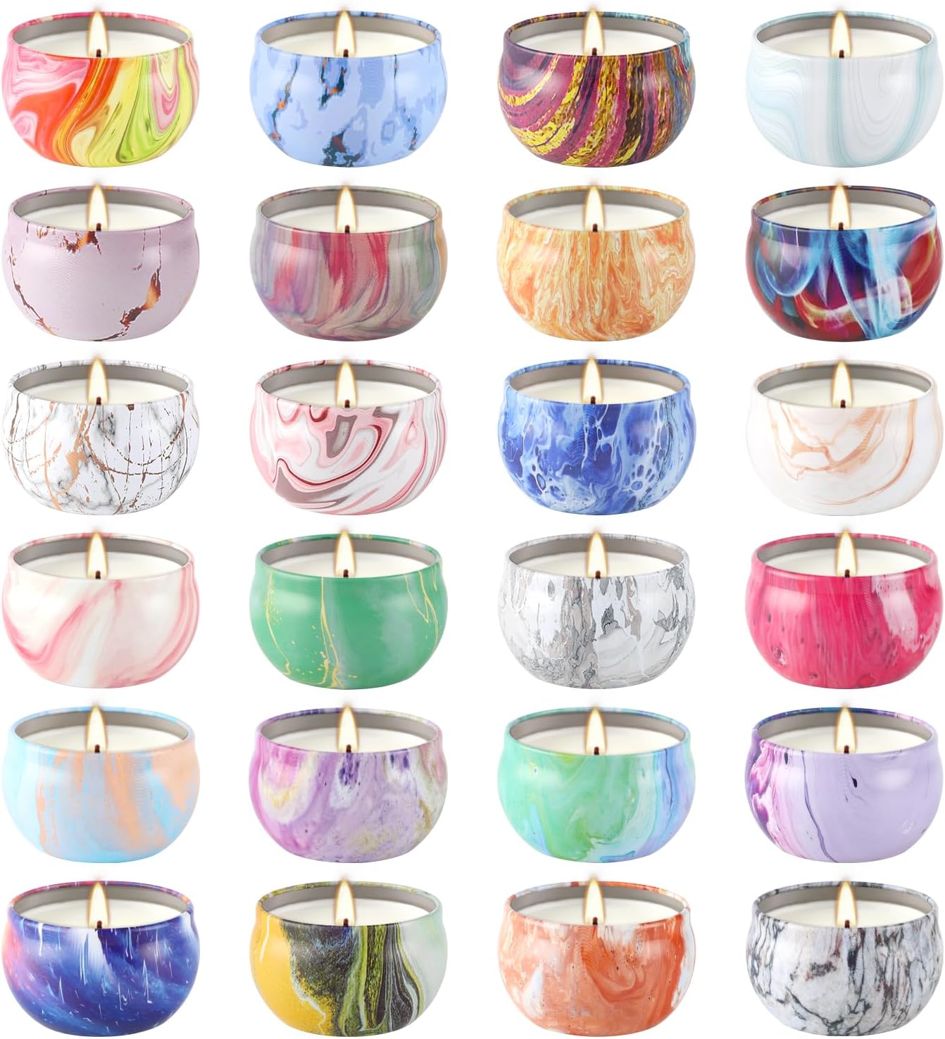 Soy Wax Blue Scented Candle — Set of 36 — 24 Pack Multicolor