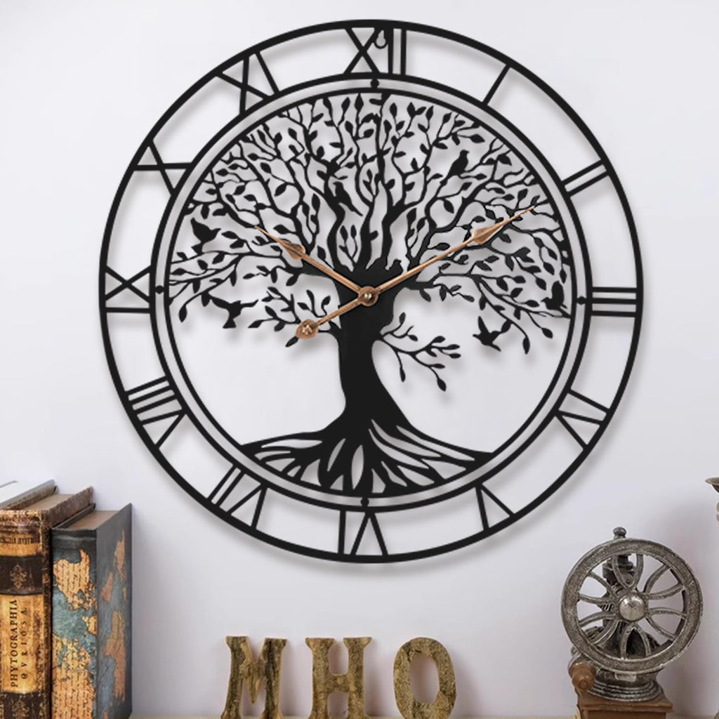 Battery Operated Mid-Century Metal Wall Clock — 24" — A