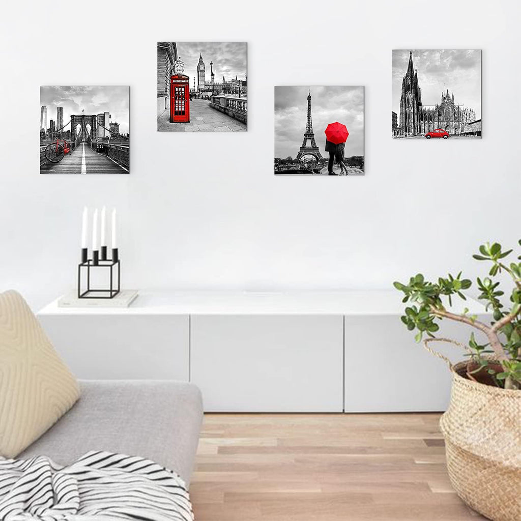 Framed Modern Black Canvas Wall Art — 24" - View 2