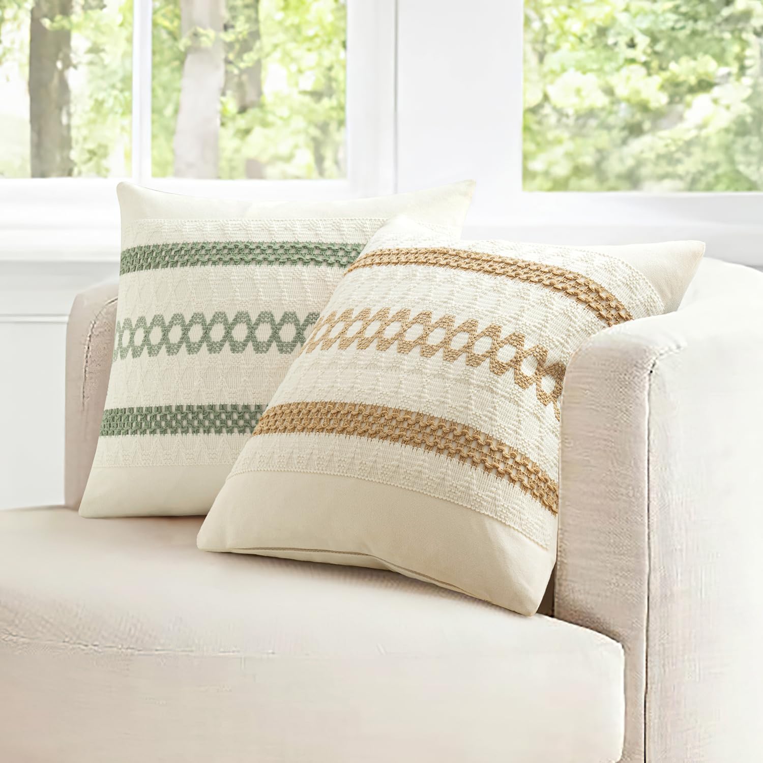 Boho Beige Pillow Cover — 16" - View 3