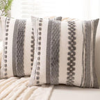 Chenille Boho Black Throw Pillow Cover — 18"