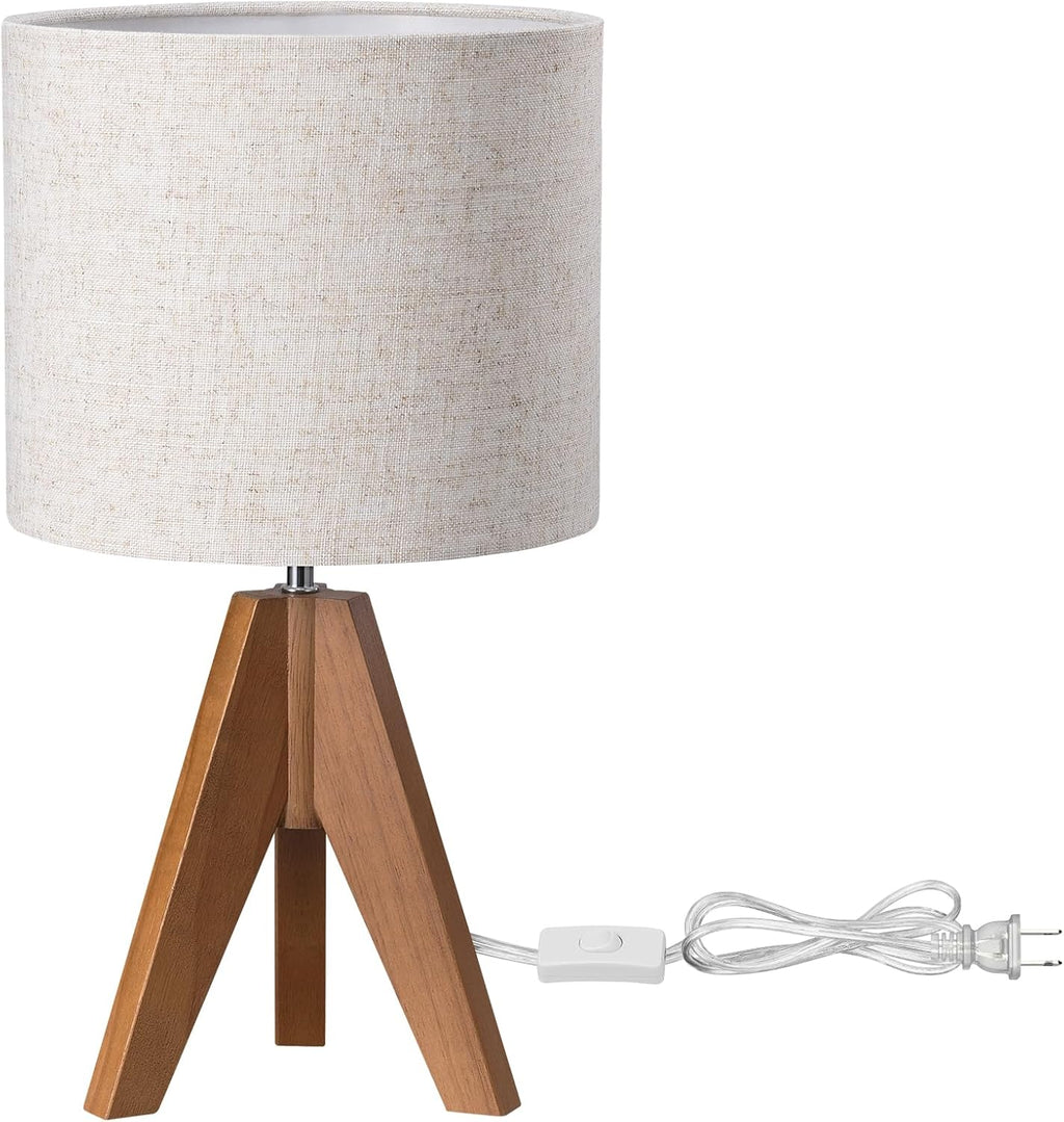 Linen Boho Wood Bedside Lamp — 2" - View 8