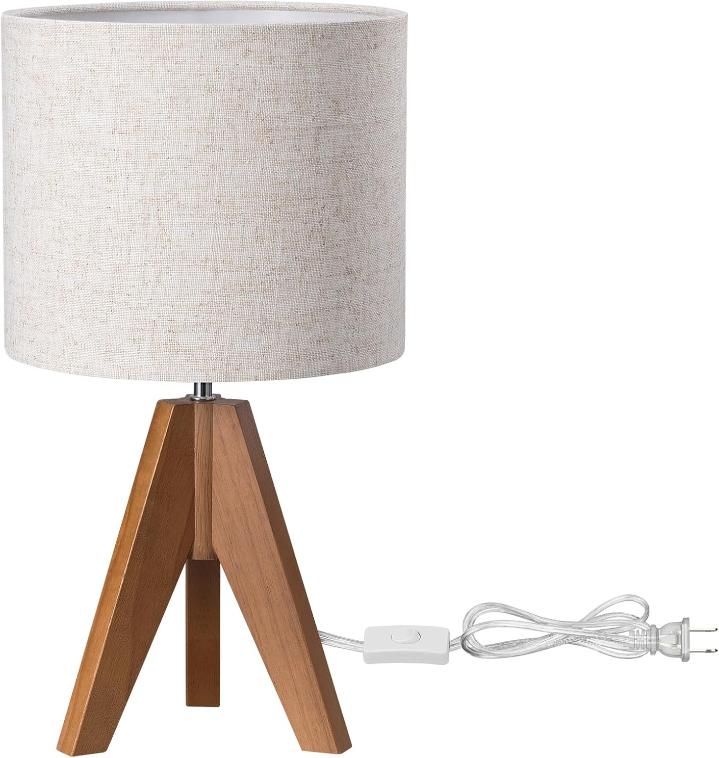 Linen Boho Wood Bedside Lamp — 2" - View 8