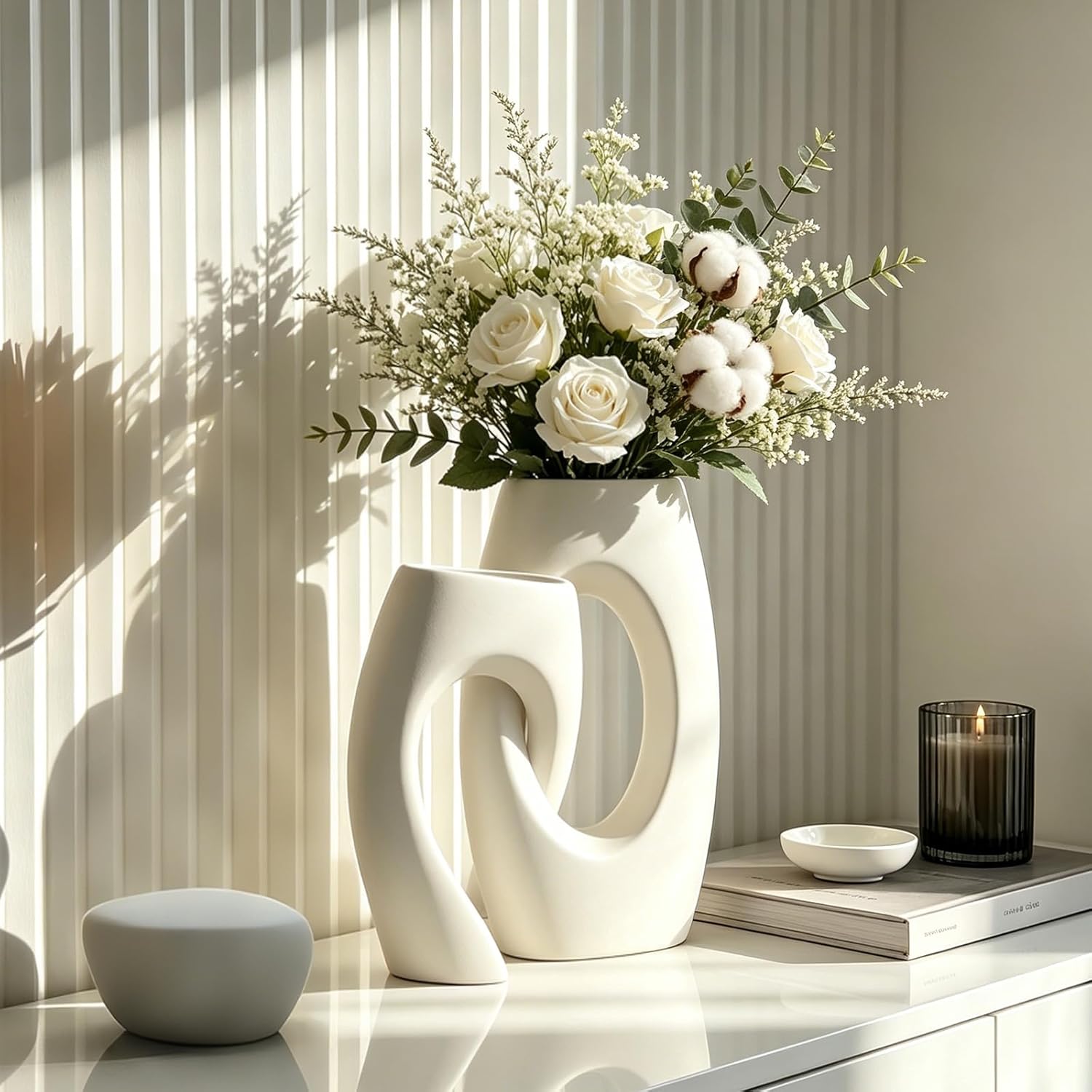 Boho Black Vase Set — Set of 2 - View 5