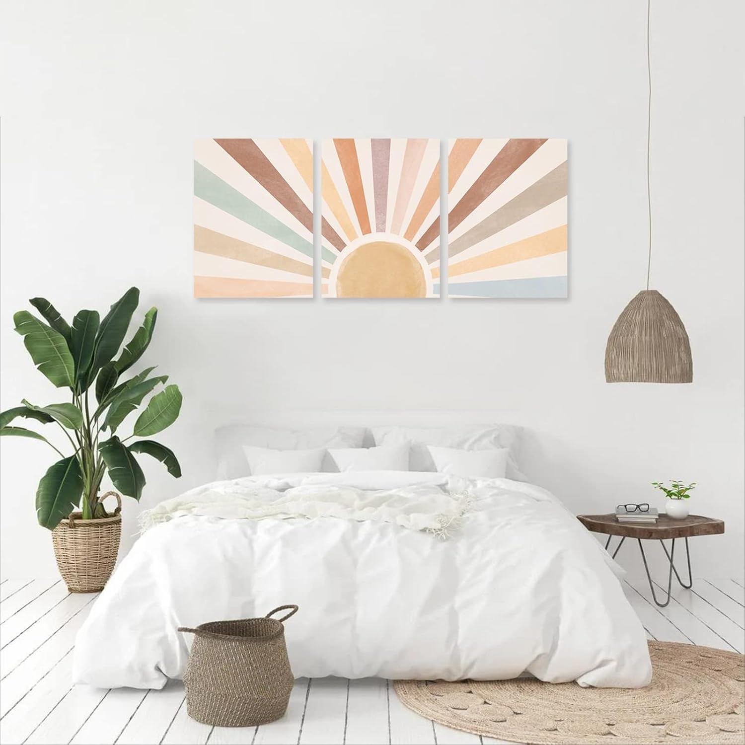 Framed Boho Beige Canvas Wall Art — 12" - View 5