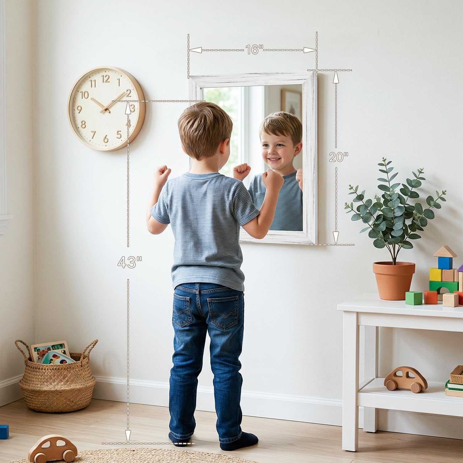 Framed Farmhouse Gold Wall Mirror — 20" - View 4