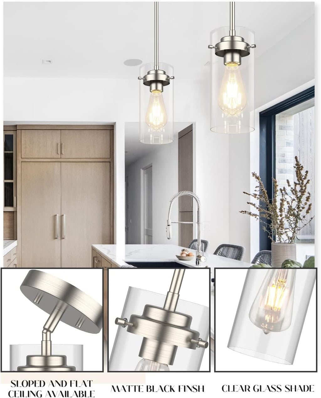 Adjustable Farmhouse Black Pendant Light - View 8