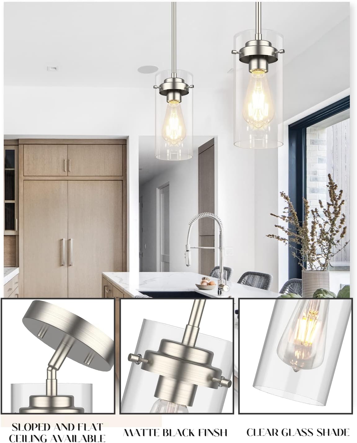 Adjustable Farmhouse Black Pendant Light - View 8
