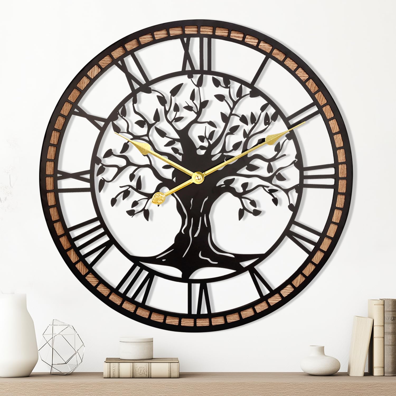 Battery Operated Black Wall Clock — 20"