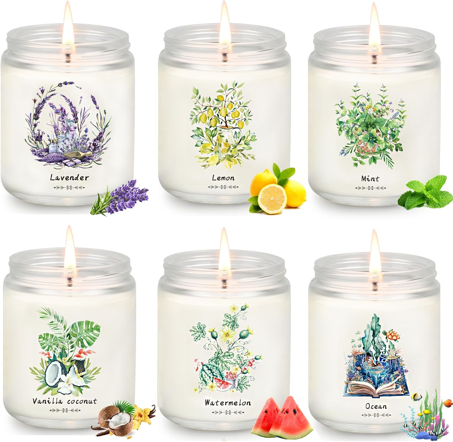 Soy Brown Scented Candle — Crystal White(6 Pack)