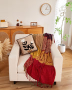 Chenille Boho Beige Throw Pillow — 60" - View 3