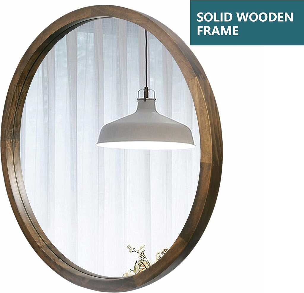 Round Wood Wall Mirror — 6" - View 8
