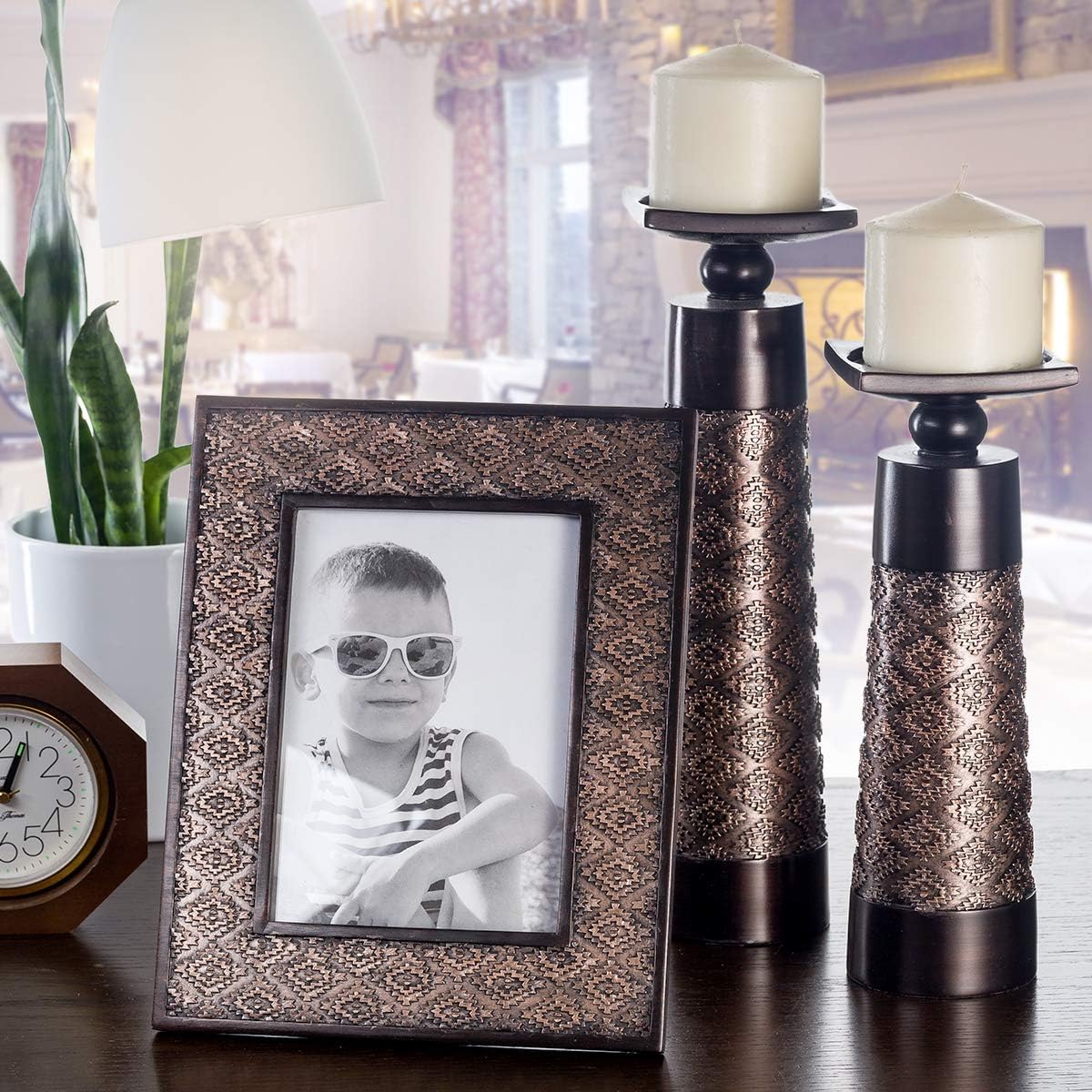 Brown Pillar Candle — Set of 2 - View 2