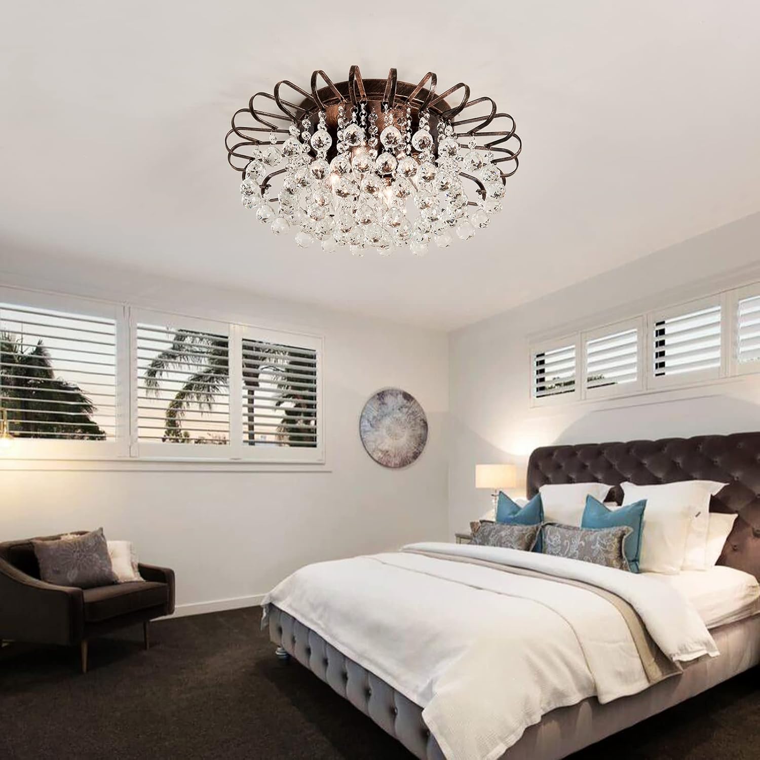 Farmhouse Black Chandelier — 4-Light - View 2