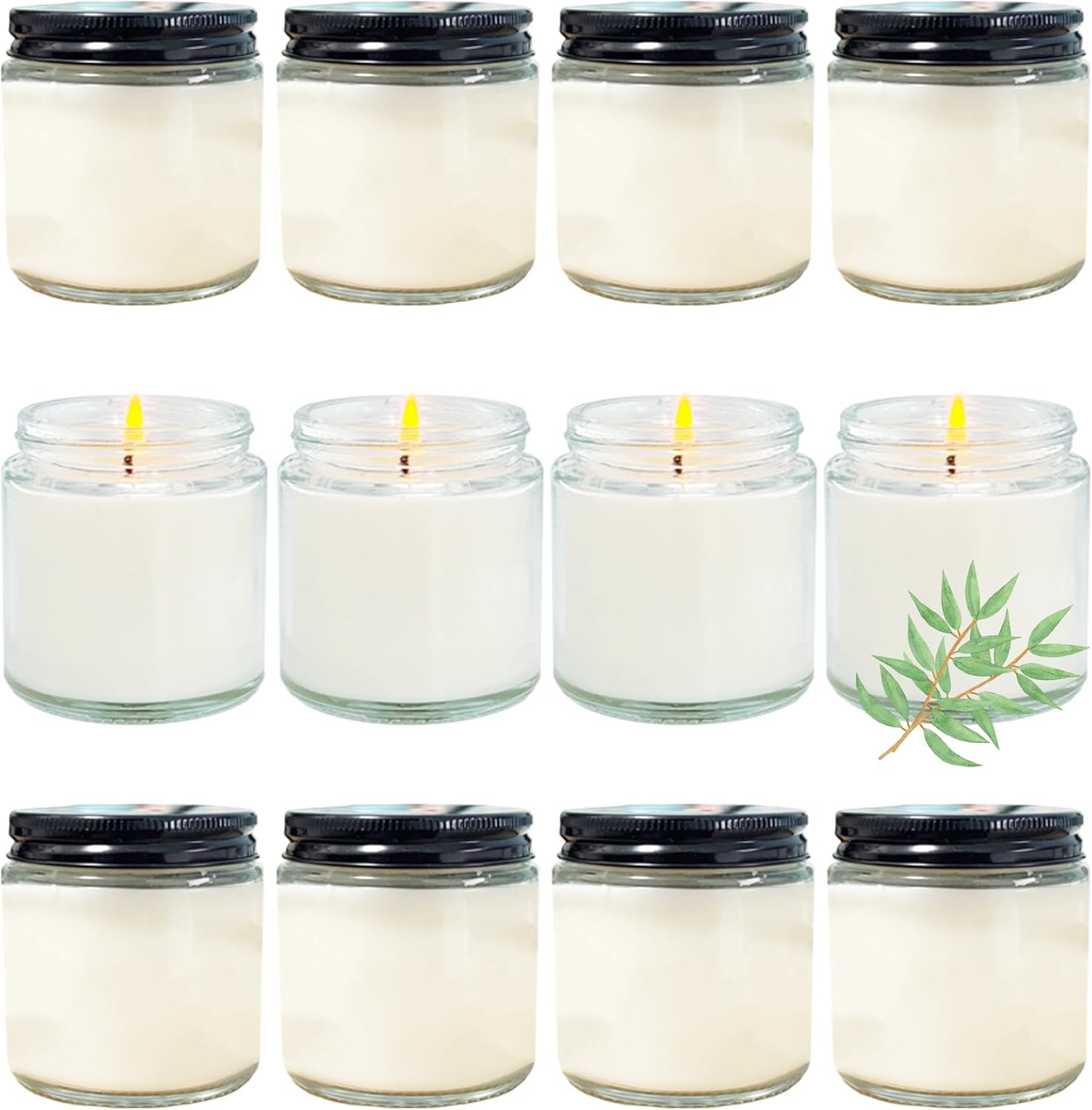 Soy Luxe Black Scented Candle — Black - Eucalyptus