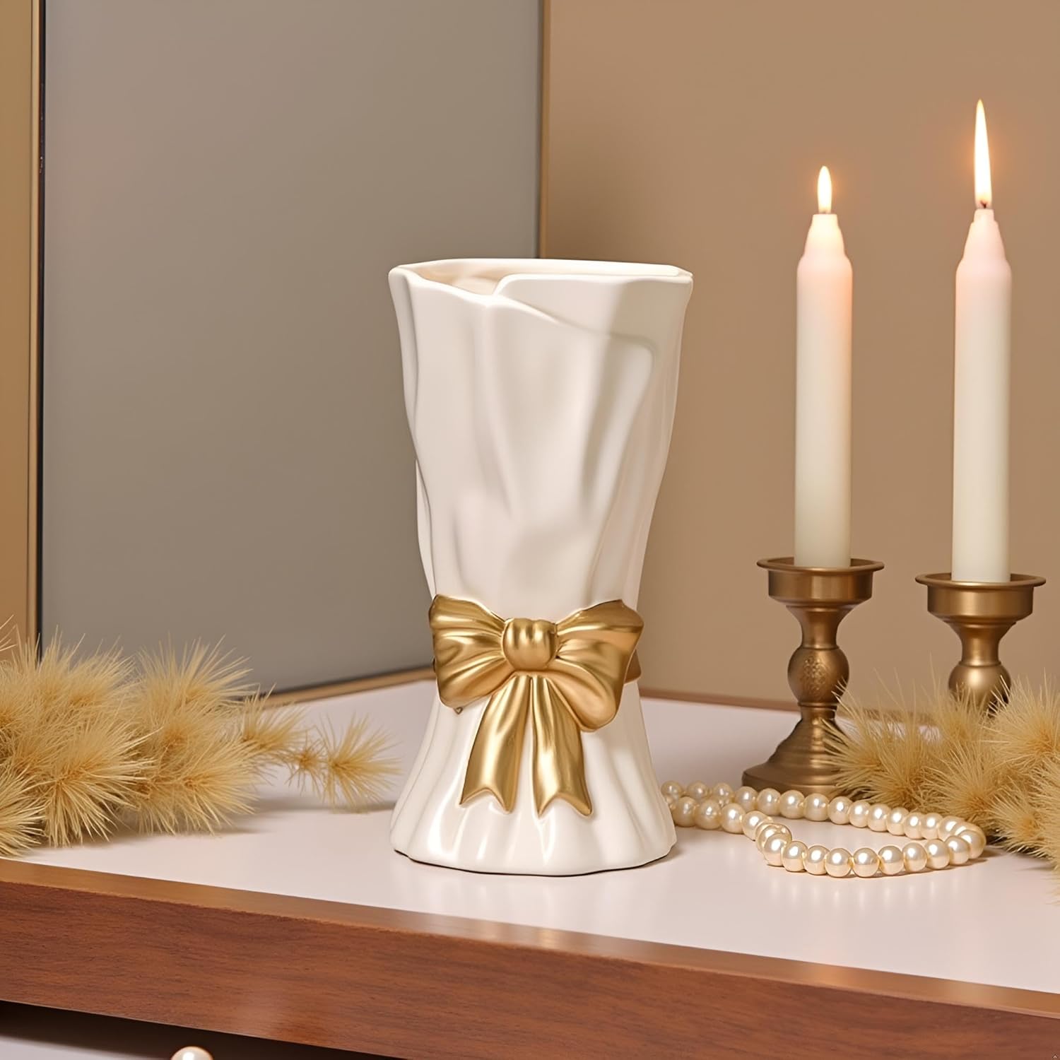 Boho Beige Flower Vase — 3" - View 3