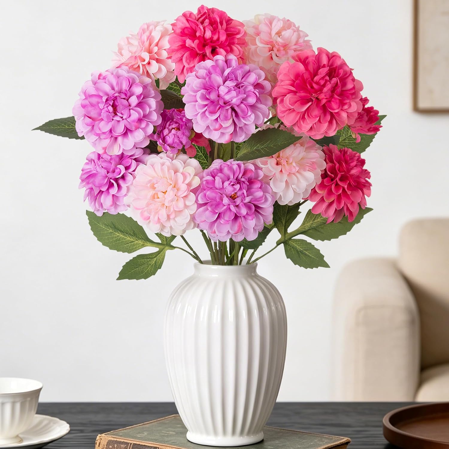 Green Artificial Flowers — Purpleroseredpink