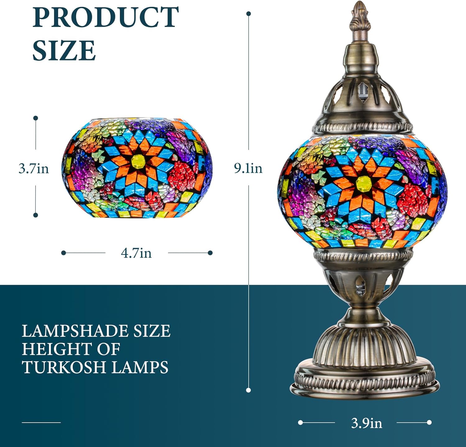 Blue Table Lamp - View 3