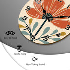Battery Operated Boho Orange Wall Clock — 16" - View 6