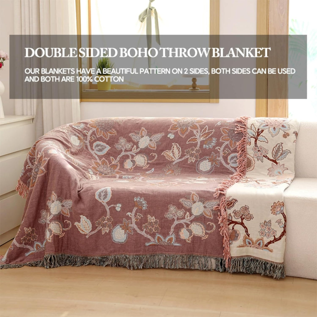 Boho Blue Throw Pillow — 90" - View 4