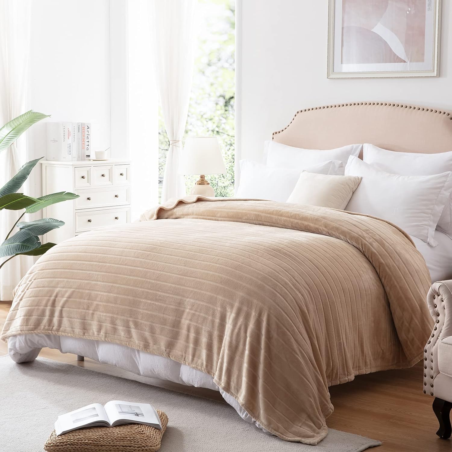 Luxe Beige Throw Pillow — 50" — 102 in x 90 in