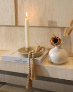 Round Boho White Candle - View 5