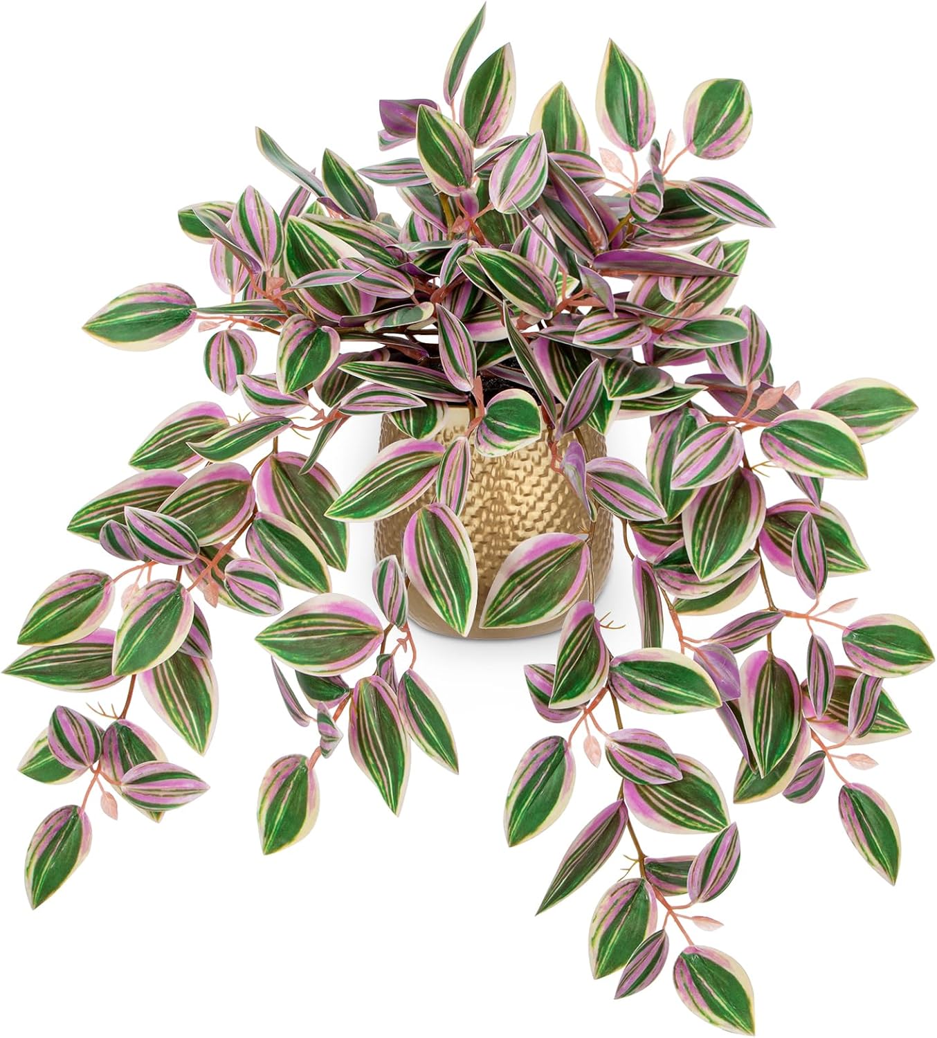 Green Artificial Plant — White Pink-gold Pot