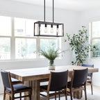 Adjustable Farmhouse Black Chandelier — 4-Light - View 7