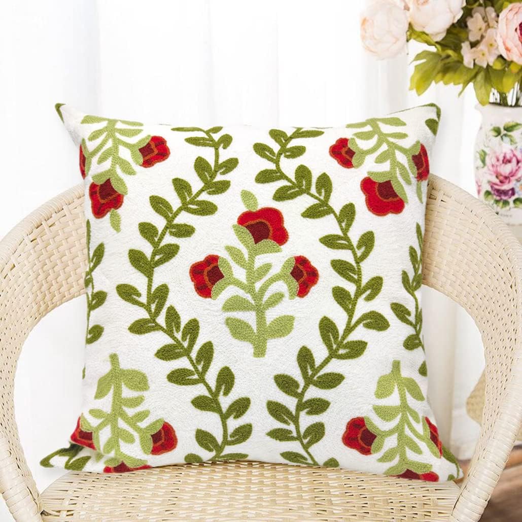 Tufted Boho Blue Throw Pillow Cover — 18" — 18" x 18" (Pack of 1)