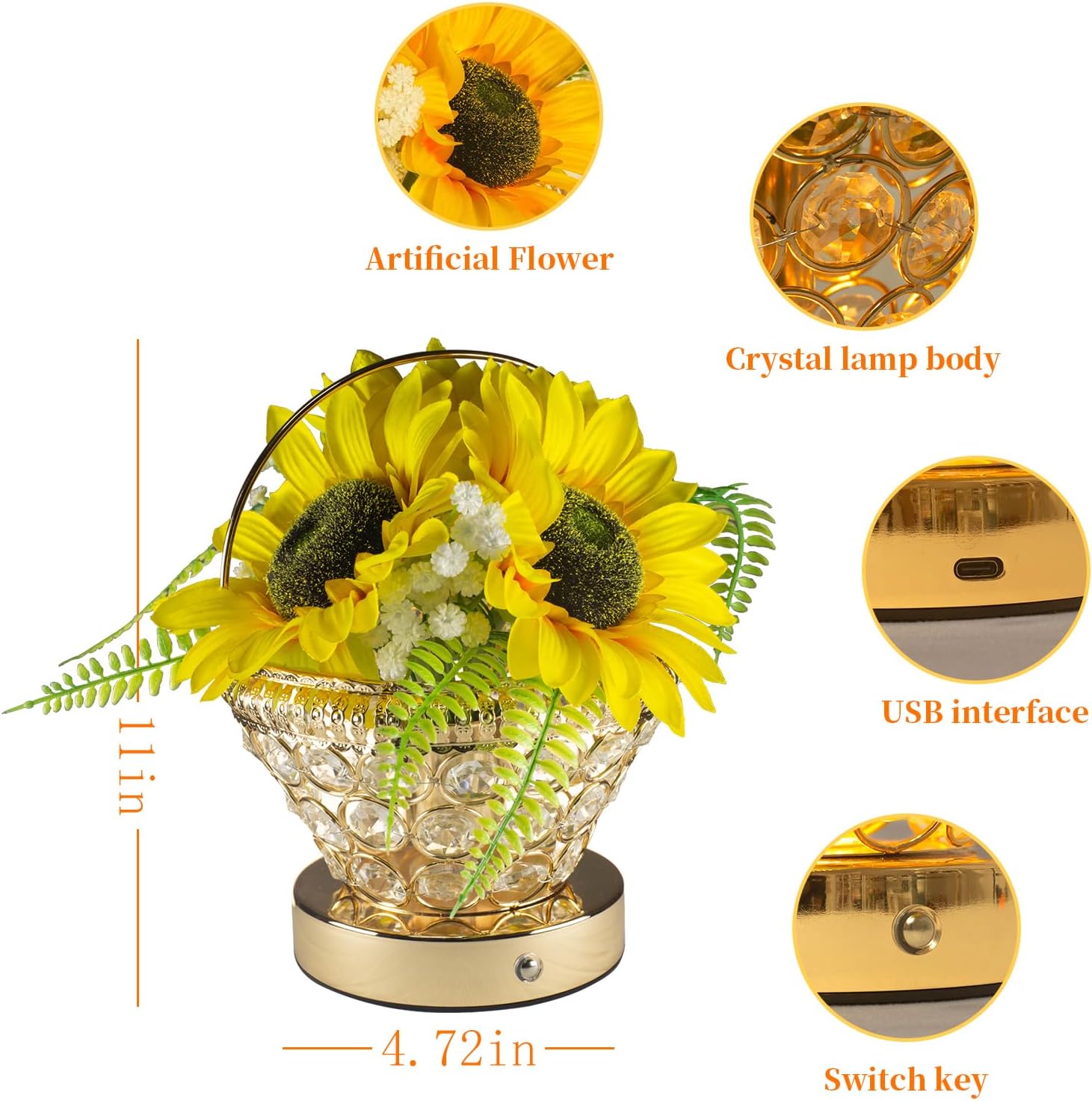 Cordless Luxe Glass Bedside Lamp - View 5