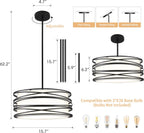Farmhouse Black Chandelier — 3-Light - View 7